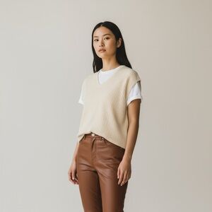 Perry Ellis Ecru menswear Knit Vest and